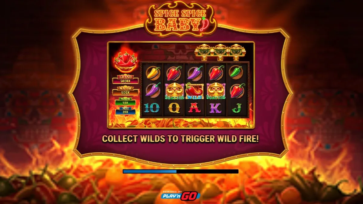 Interface vibrante do jogo Spice Spice Baby com pimentas coloridas e elementos festivos